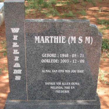 WILLIAMS Marthie M.S.M. 1948-2003
