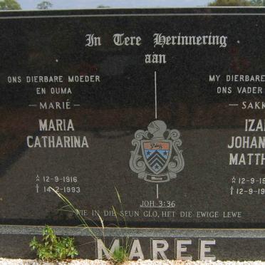 MAREE Izak Johannes Matthys 1915-1986 &amp; Maria Catharina 1916-1993