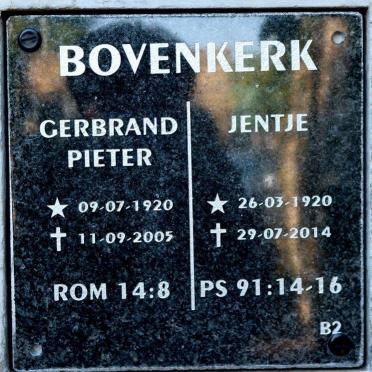 BOVENKERK Gerbrand Pieter 1920-2005 &amp; Jentje 1920-2014