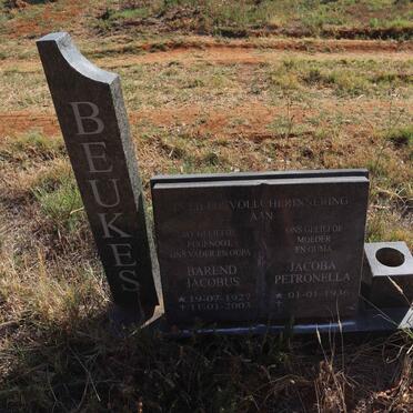 BEUKES Barend Jacobus 1927-2003 & Jacoba Petronella 1936-
