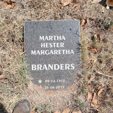 BRANDERS Martha Hester Margaretha 1917-2013
