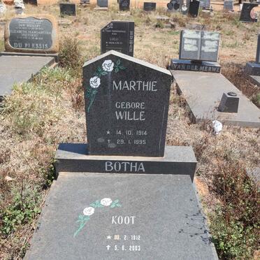 BOTHA Koot 1912-2003 & Marthie WILLE 1914-1995