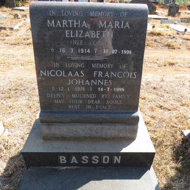BASSON Nicolaas Francois Johannes 1918-1998 & Martha Maria Elizabeth COHEN 1914-1998