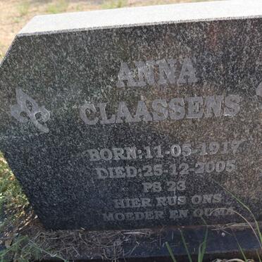 CLAASSENS Anna 1917-2005