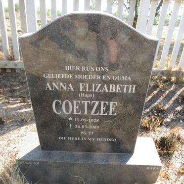 COETZEE Anna Elizabeth 1928-2008