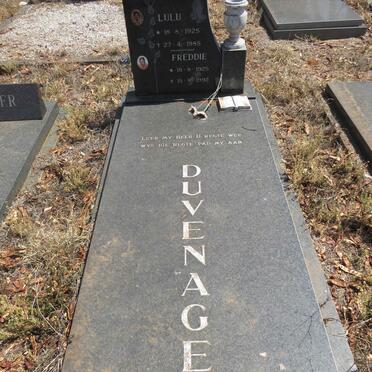 DUVENAGE Freddie 1925-1992 & Lulu 1925-1985