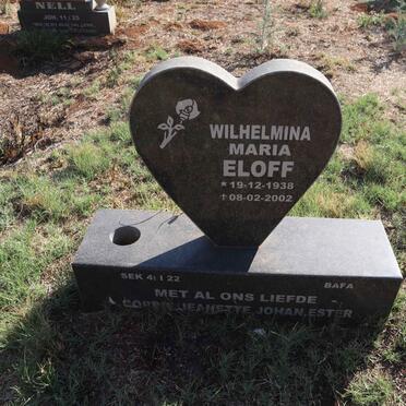 ELOFF Wilhelmina Maria 1938-2002