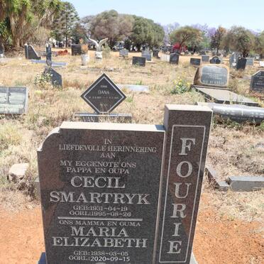 FOURIE Cecil Smartryk 1931-1995 & Maria Elizabeth 1938-2020