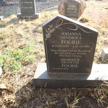 FOURIE Diederick Francois 1926- & Johanna Hendrika 1929-1999