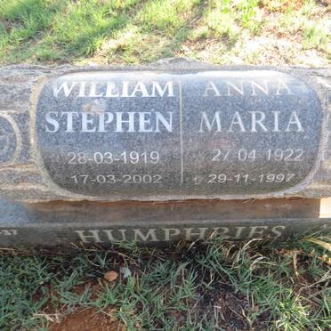 HUMPHRIES William Stephen 1919-2002 & Anna Maria 1922-1997