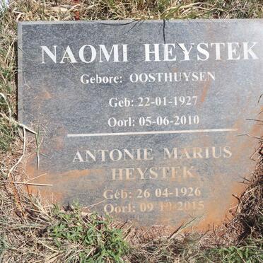 HEYSTEK Antonie Marius 1926-2015 & Naomi OOSTHUYSEN 1927-2010