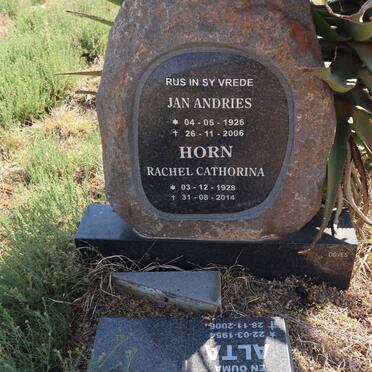 HORN Jan Andries 1926-2006 & Rachel Cathorina 1928-2014 :: ? Alta 1954-2006 _1