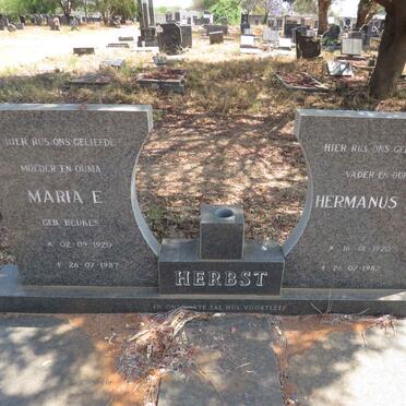 HERBST Hermanus P.S. 1920-1987 & Maria E. BEUKES 1920-1987