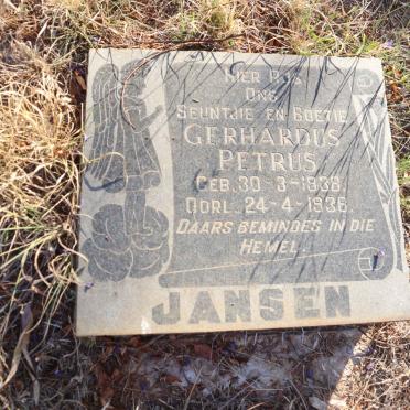 JANSEN Gerhardus Petrus 1938-1938