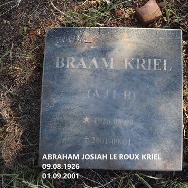 KRIEL Abraham Josiah Le Roux 1926-2001