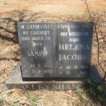 KLEYNHANS Sampie 1932-1992 & Helena Jacoba 1937-2010