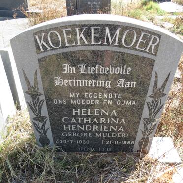 KOEKEMOER Helena Catharina Hendriena nee MULDER 1930-1989