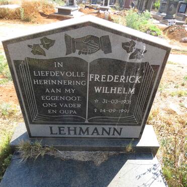 LEHMANN Frederick Wilhelm 1931-1991