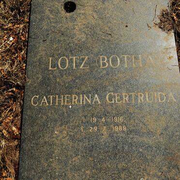 LOTZ Catherina Gertruida nee BOTHA 1916-1989
