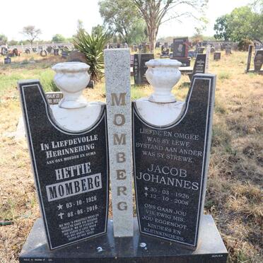 MOMBERG Jacob Johannes 1926-2008 & Hettie 1926-2016