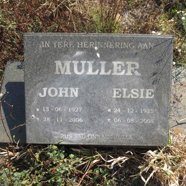 MULLER John 1927-2006 & Elsie 1925-2008