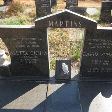 MARTINS David Schalk 1904-1976 & Aletta Cicilia SAAIMAN 1907-1999