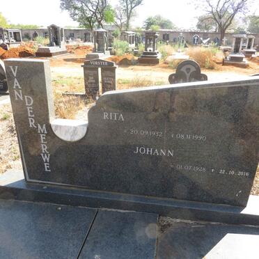 MERWE Johann, van der 1928-2016 & Rita 1932-1990