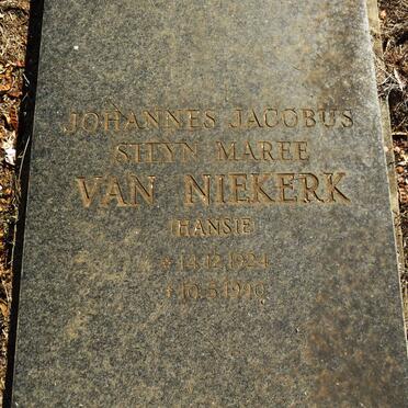 NIEKERK Johannes Jacobus Steyn Maree, van 1924-1990