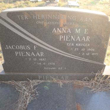 PIENAAR Jacobus F. 1897-1978 & Anna M.E. KRUGER 1906-1975