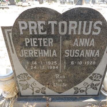 PRETORIUS Pieter Jerehmia 1925-1984 & Anna Susanna 1928-