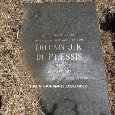 PLESSIS Theunis Johannes Koekemoer, du 1919-1983
