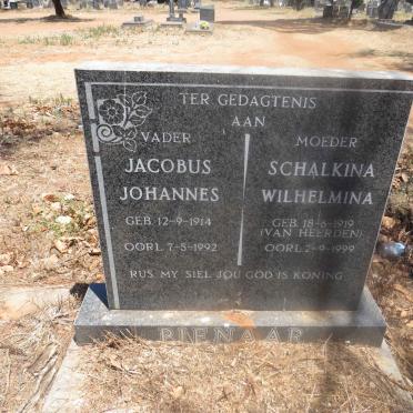 PIENAAR Jacobus Johannes 1914-1992 & Schalkina Wilhelmina VAN HEERDEN 1919-1999