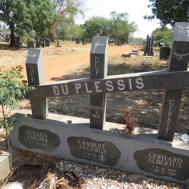 PLESSIS Lambert Jacobus, du 1927-2007 & Susara Jacoba 1947- :: DU PLESSIS Gerhard Albertus 1967-1987