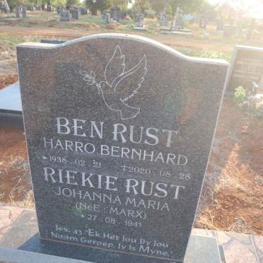 RUST Harro Bernhard 1938-2020 & Johanna Maria MARX 1941-