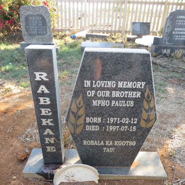 RABEKANE Mpho Paulus 1971-1997