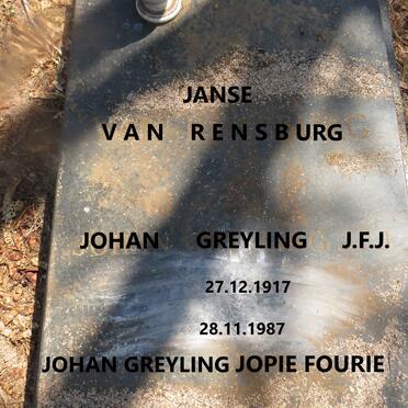 RENSBURG Johan Greyling Jopie Fourie, Janse van 1917-1987 _2