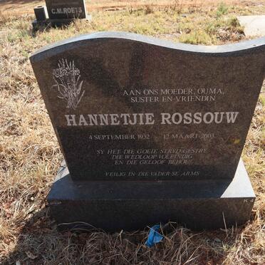 ROSSOUW Hannetjie 1932-2003