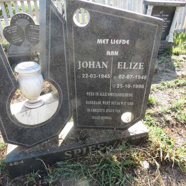 SPIES Johan 1945- & Elize 1948-1996