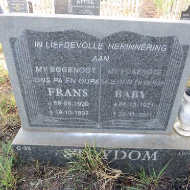STRYDOM Frans 1920-1997 & Baby 1921-2001