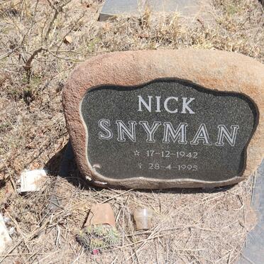 SNYMAN Nick 1942-1995