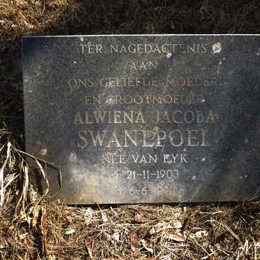 SWANEPOEL Alwiena Jacoba nee VAN EYK 1903-1991