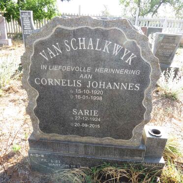 SCHALKWYK Cornelis Johannes, van 1920-1998