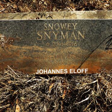SNYMAN Johannes Eloff 1916-1992