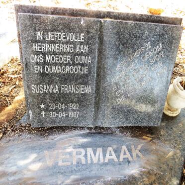 VERMAAK Susanna Fransiena 1922-1997