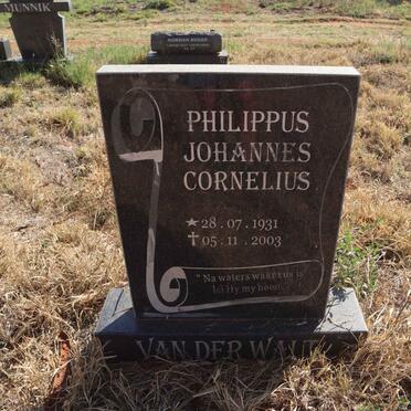 WALT Philippus Johannes Cornelius, van der 1931-2003