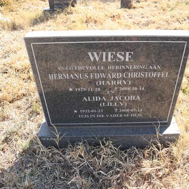 WIESE Hermanus Edward Christoffel 1929-2008 & Alida Jacoba 1932-2008