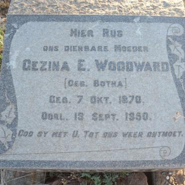 WOODWARD Gezina E. nee BOTHA 1870-1950