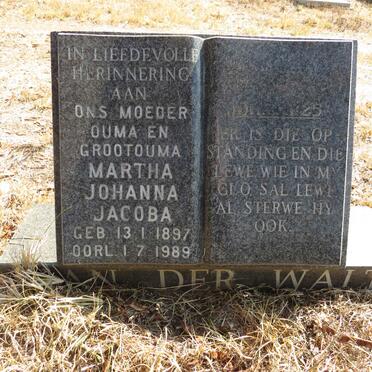 WALT Martha Johanna Jacoba, van der 1897-1989