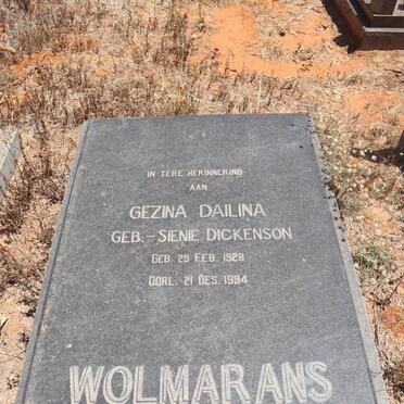 WOLMARANS Gezina Dailina nee DICKENSON 1928-1994 