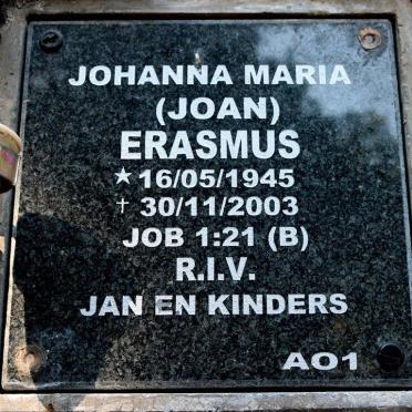 ERASMUS Johanna Maria 1945-2003